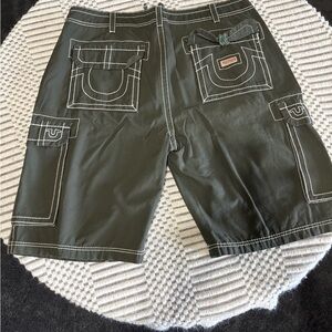 True Religion Olive Cargo Shorts